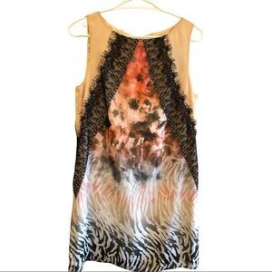 Bebe Leopard Print Sleeveless Dress EUC